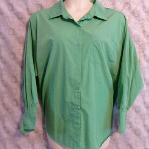 Inner Circle Green Button Up Blouse 3X